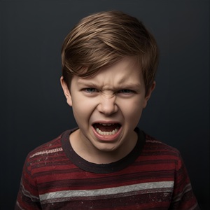 enfant en colère pour illustrer la gestion des emotions par les reflexes archaiques