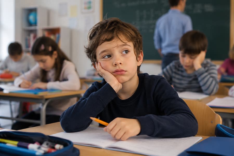 Enfant présentant un manque d'attention et ne parvenant pas à se concentrer à l'école